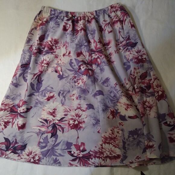 Vintage Floral Pattern Polyester Skirt - Picture 8 of 10